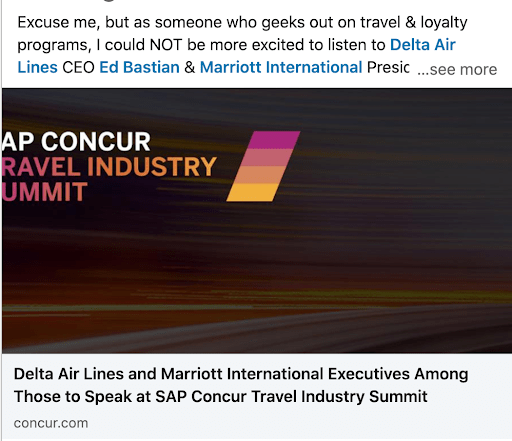 LinkedIn post with incorrectly sized image