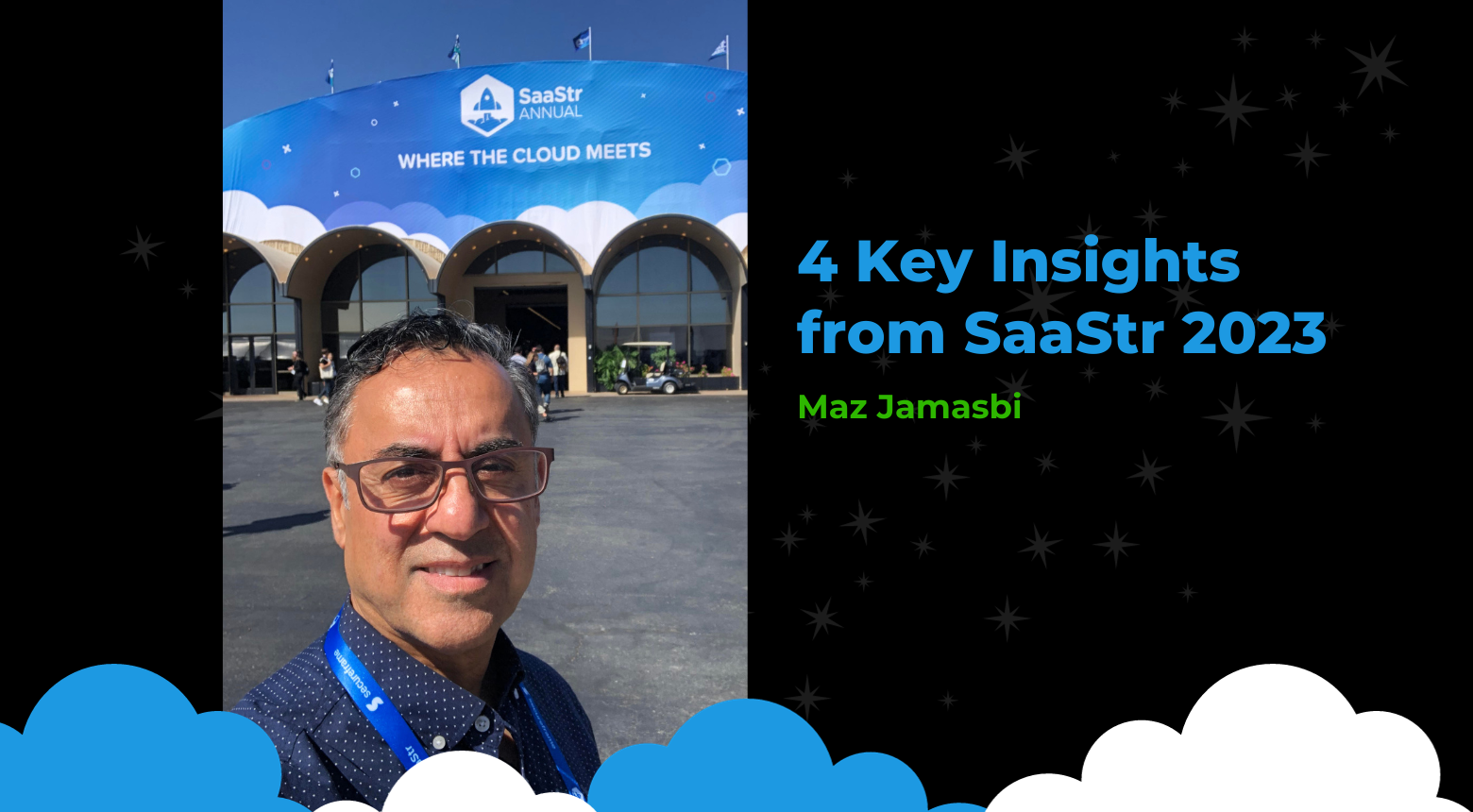 Maz Jamasbi at SaaStr Annual 2023, discussing key insights from the event.
